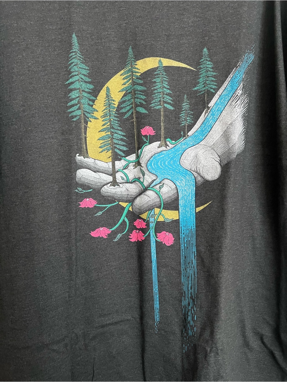 NWT Curbside Clothing Graphic Tee - "Nature's Hand" Surreal Landscape - Picture 2 of 5